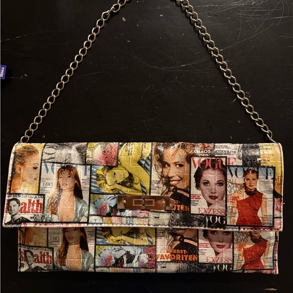 Prada Multicolor Magazine Print Clutch